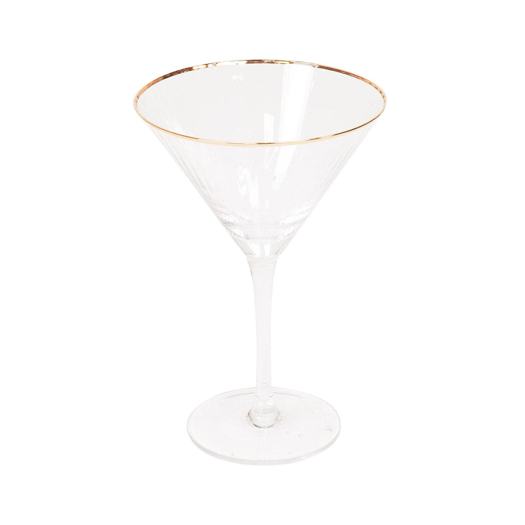 Edle Martini-Gläser mit goldenem Rand - 2er-Set