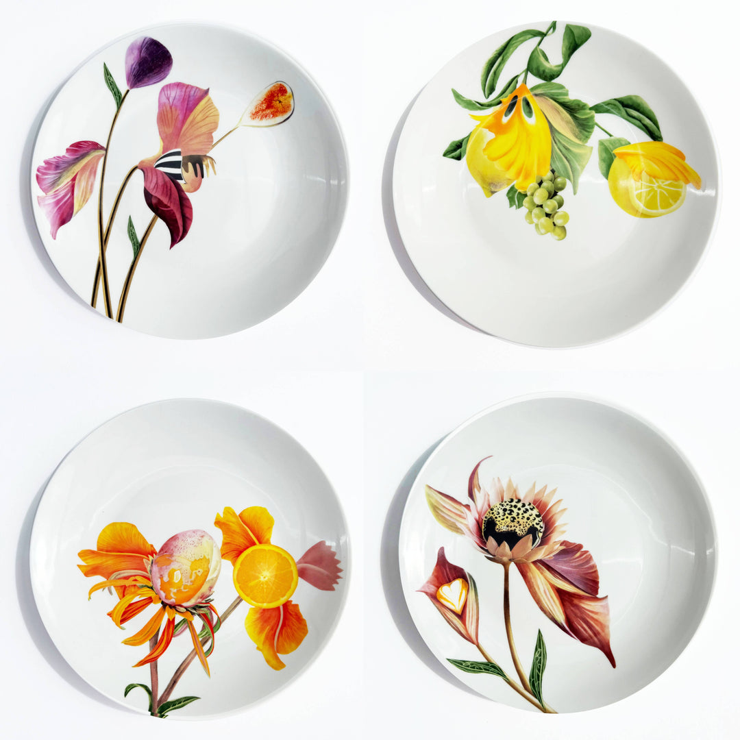 Botanical Wonders - Set mit 4 edlen Frühstückstellern