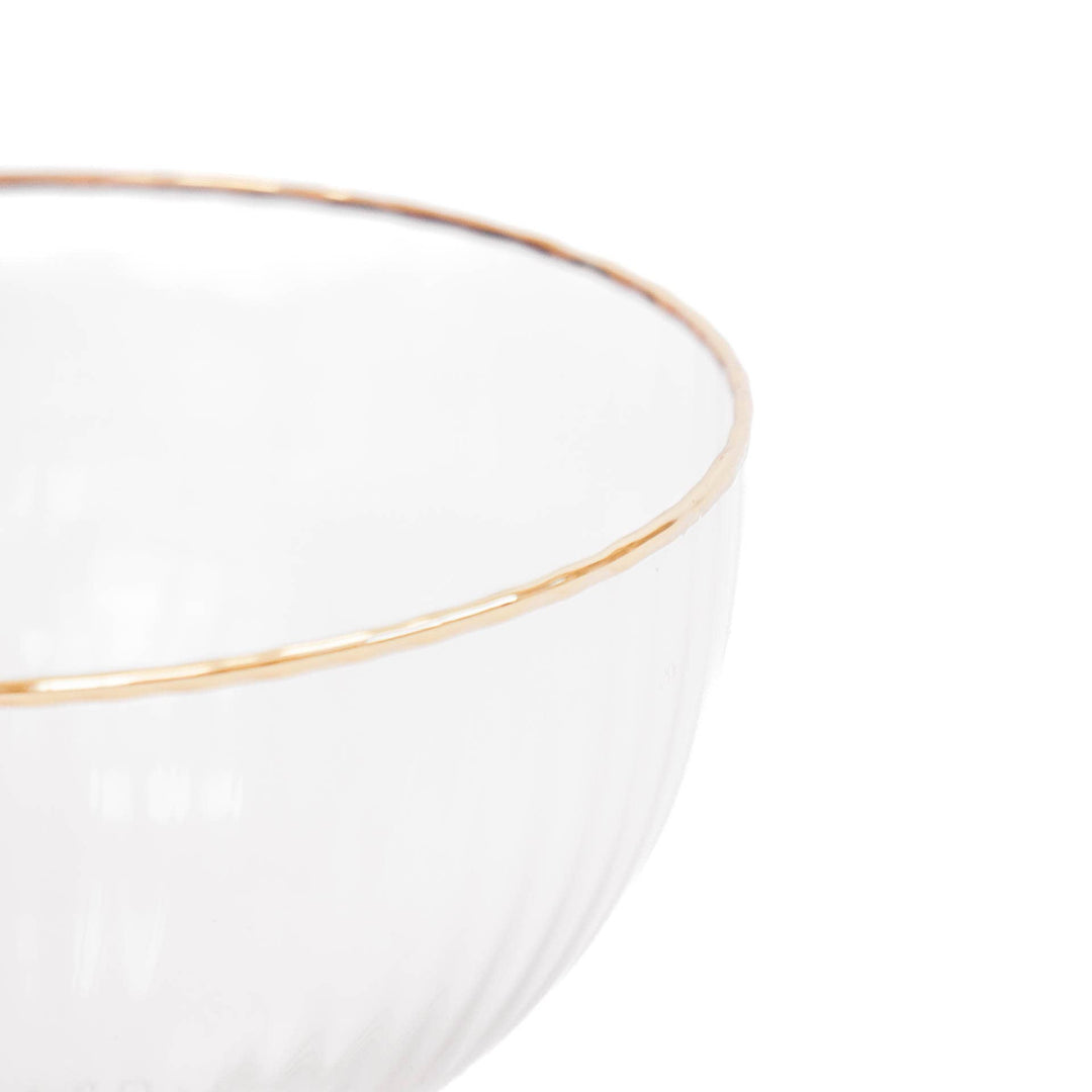 Edler Champagnerkelch mit goldenem Rand 2er-Set