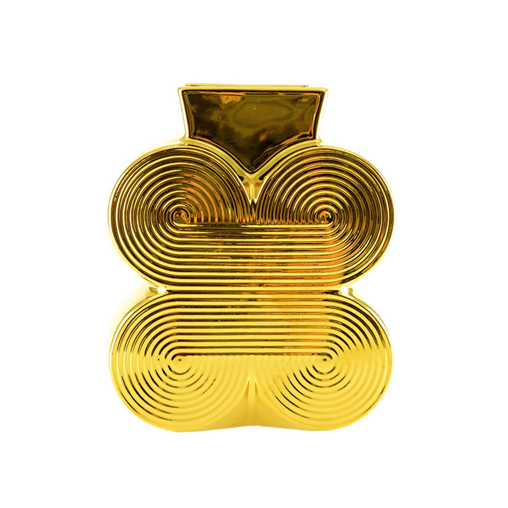 Goldene Design-Vase – Skulpturales Statement in 15 cm