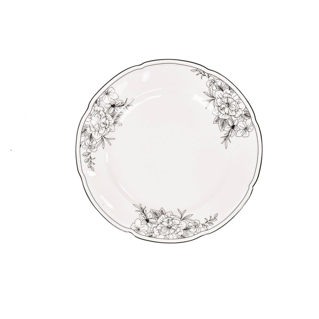 Les Fleurs Desserteller aus New Bone China