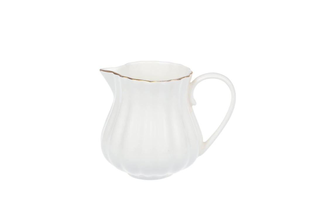 Royal Rose Milchkännchen weiß mit Goldrand aus Bone China