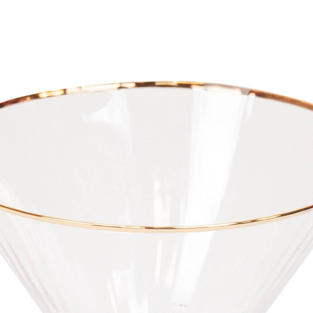 Edle Martini-Gläser mit goldenem Rand - 2er-Set