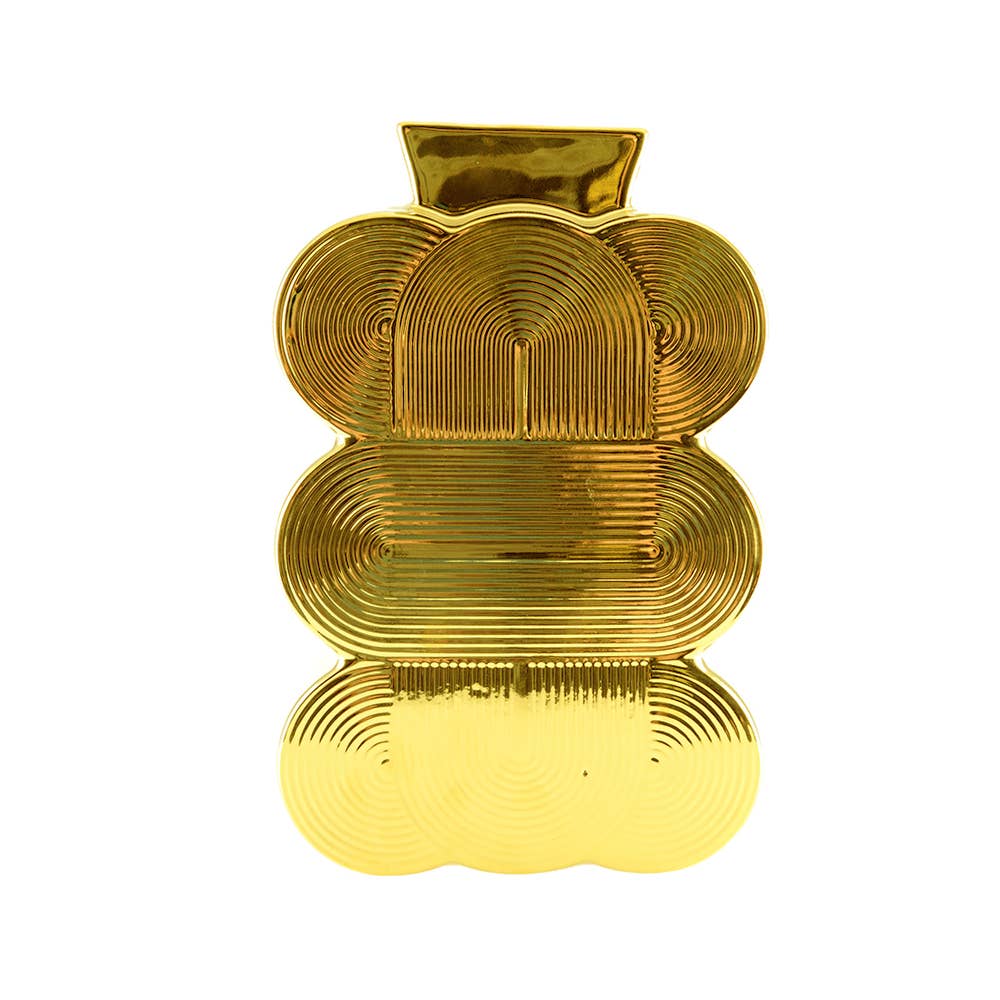 Goldene Design-Vase – Skulpturales Statement in 25 cm