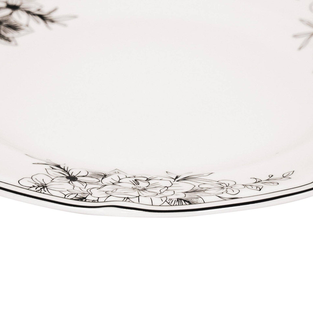 Les Fleurs Desserteller aus New Bone China