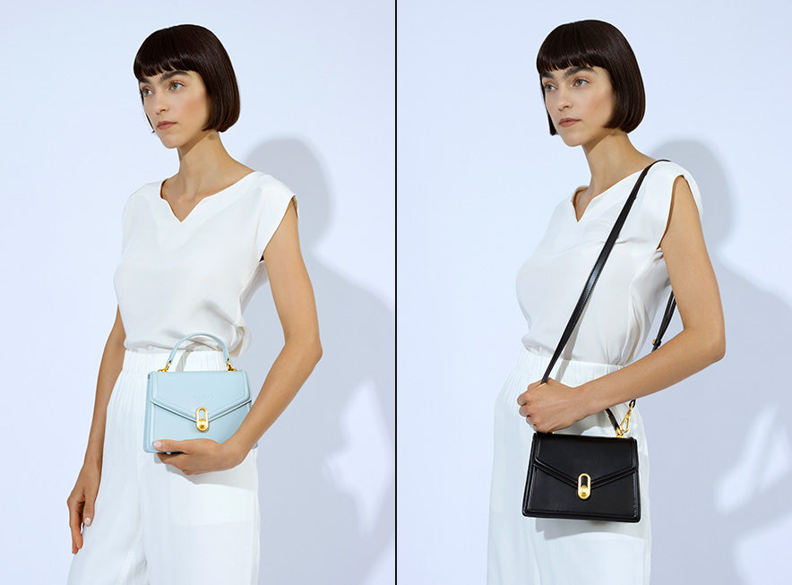 DeZANO Avellino- Handtasche mit Gold Details