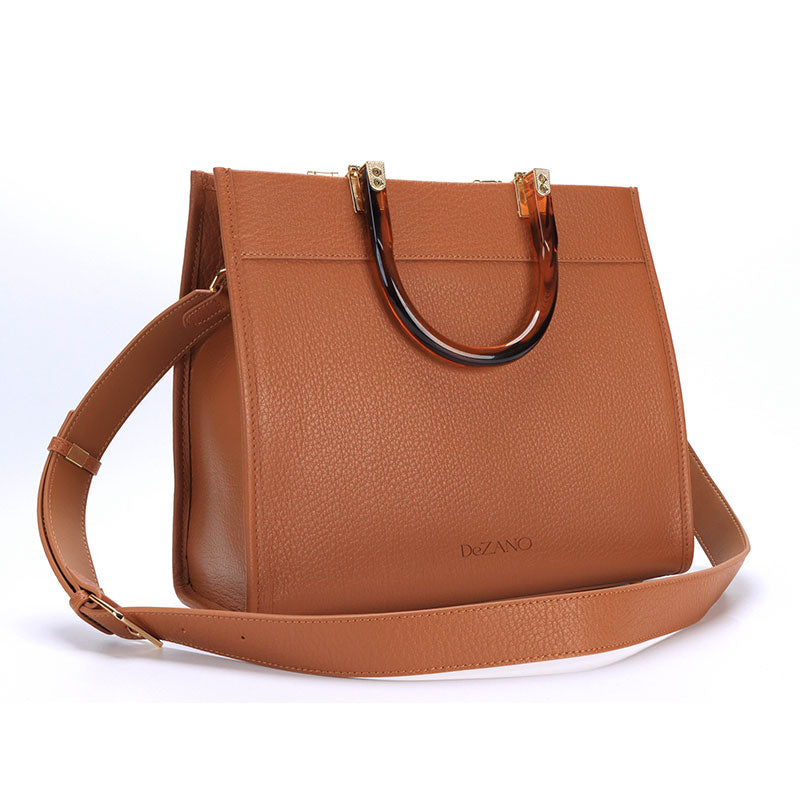 DeZANO - Savona Shopper Handtasche mit Gold Details