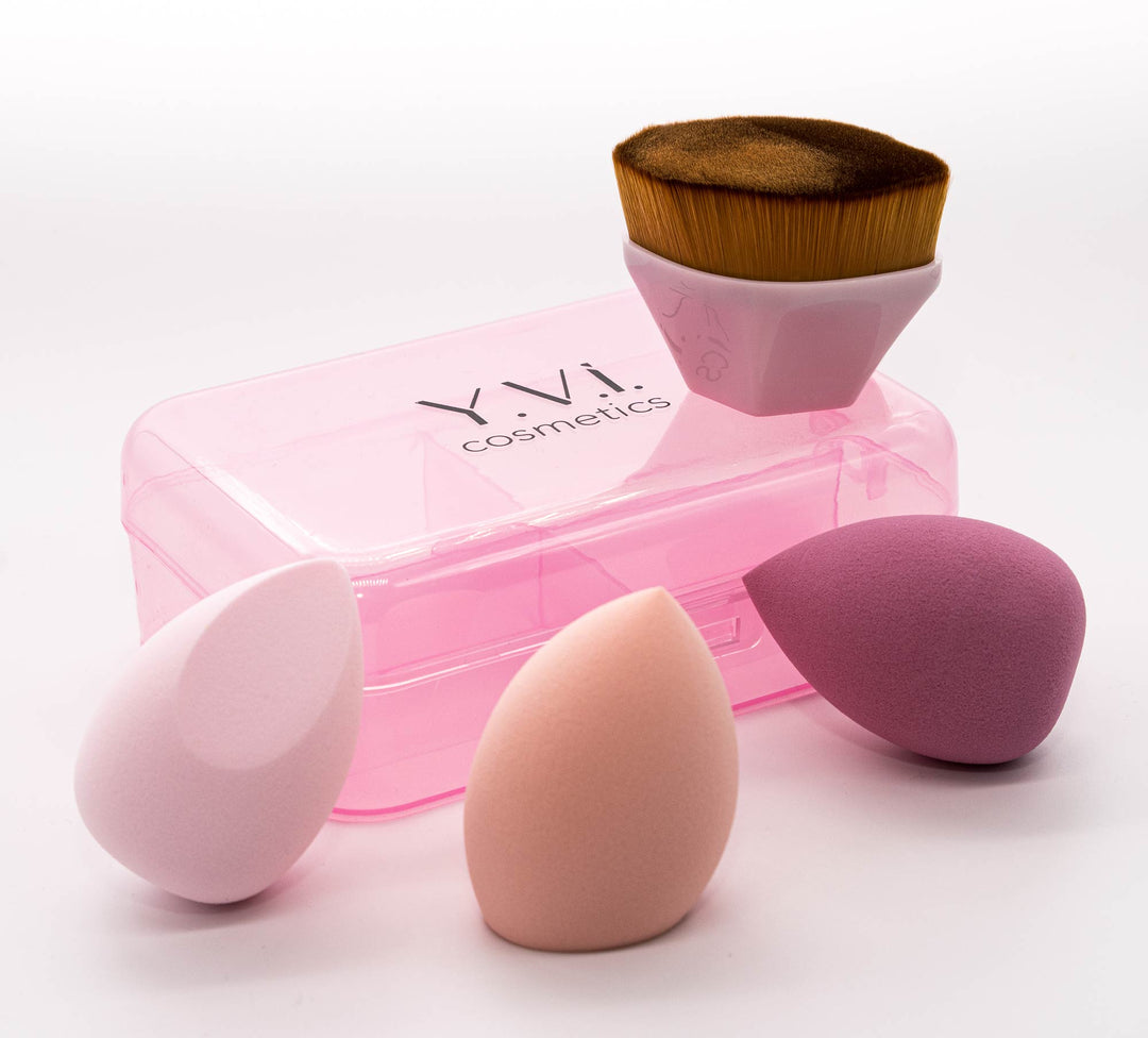 Y.V.I. Cosmetics – Sponge-Set mit 3 Schwämmen und extraweichem Körperpinsel