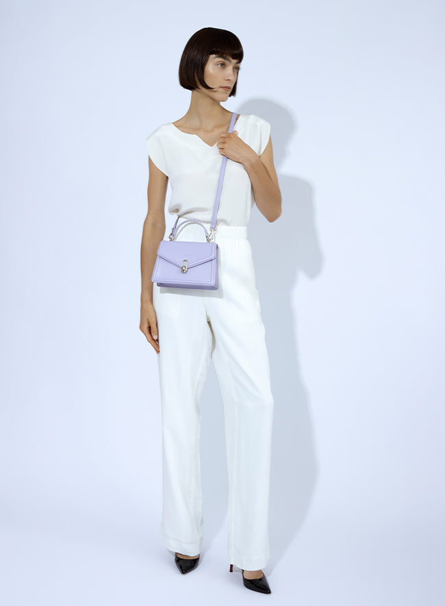 DeZANO Avellino- Handtasche mit Silber Details