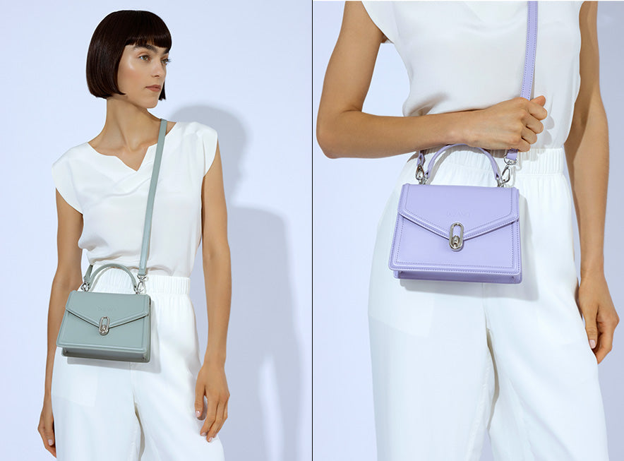 DeZANO Avellino- Handtasche mit Silber Details