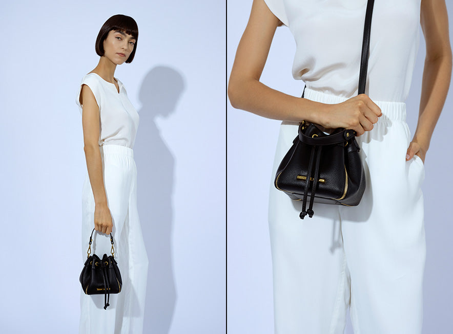 DeZANO Teramo - Handtasche mit Gold Details